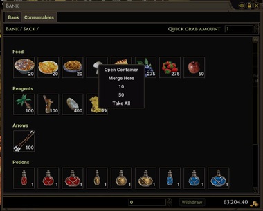 Consumables Tab WIP
