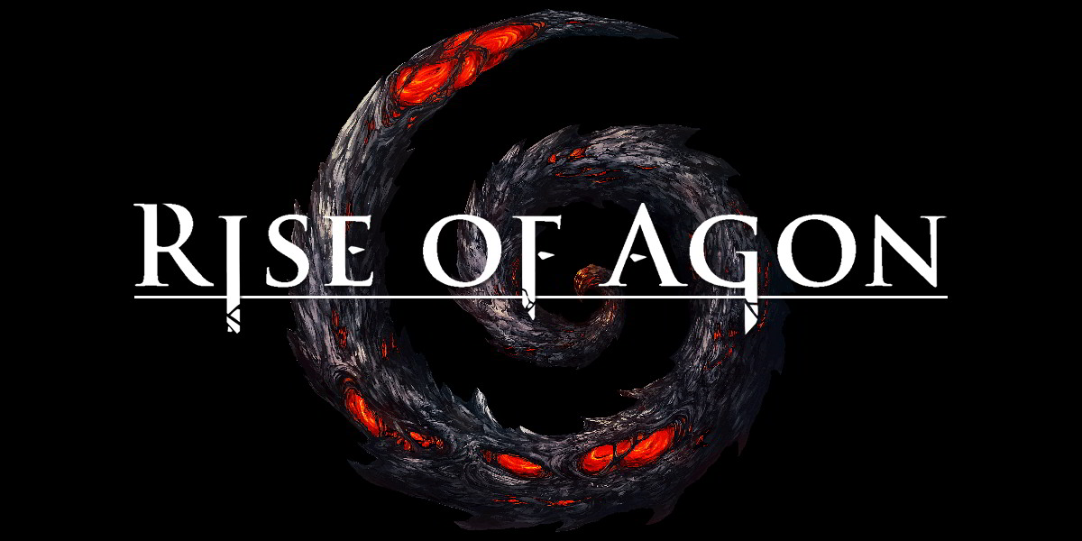 Spiral with Darkfall: Rise of Agon text on top of it